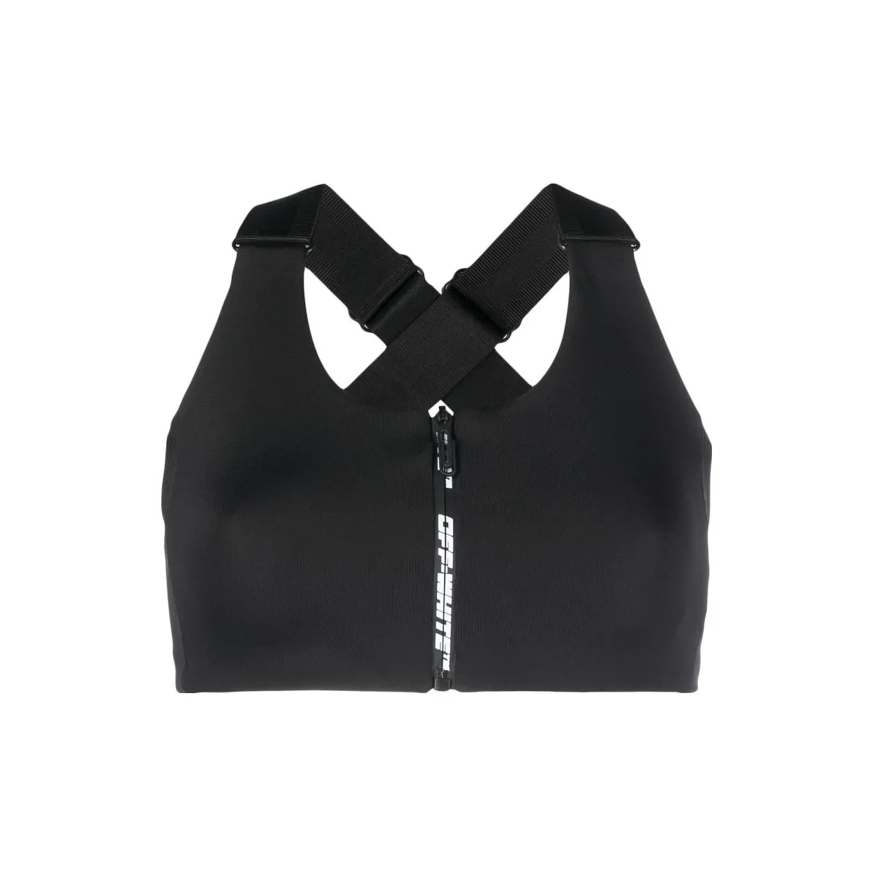 OFF WHITE Zip Up Sleeveless Sports Bra