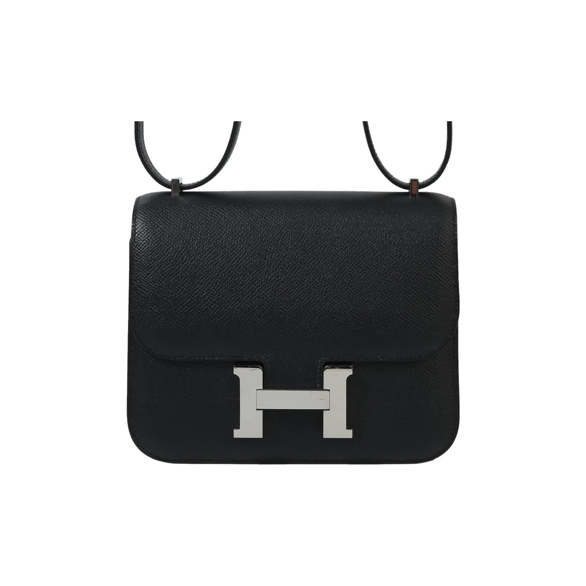 HERMES Constance Epsom Leather Shoulder Bag Crossbody Bag Mini Women's Noir Black
