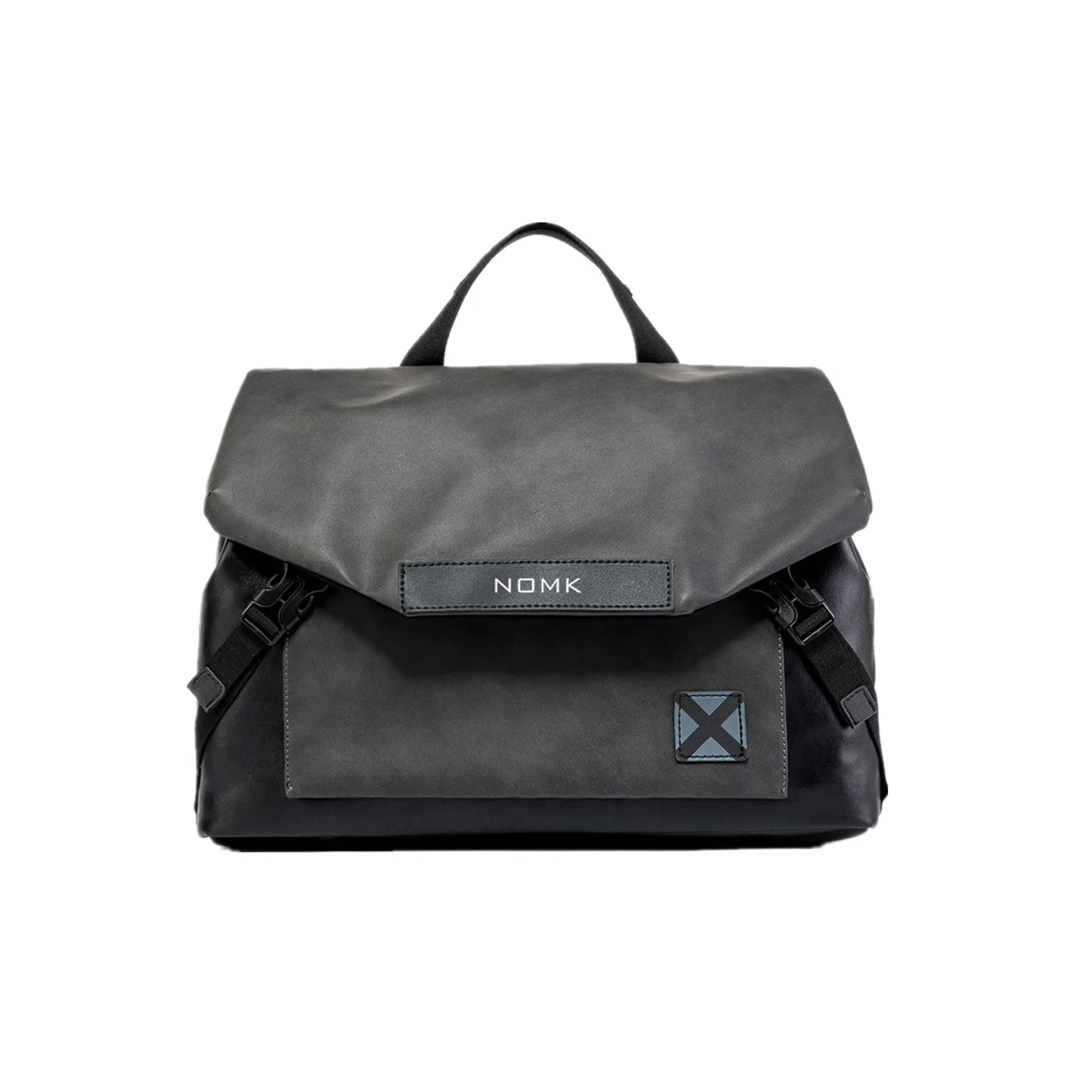NOMK Leather Workwear Backpack Handbag Regular Unisex Black