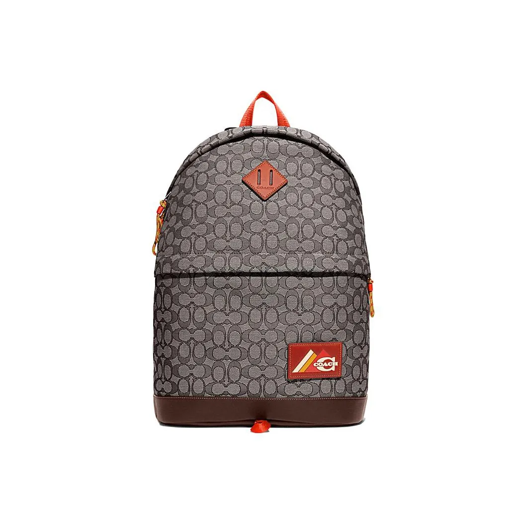COACH Calfskin Travel Bag backpack saint Tubas Men's Black Gray
