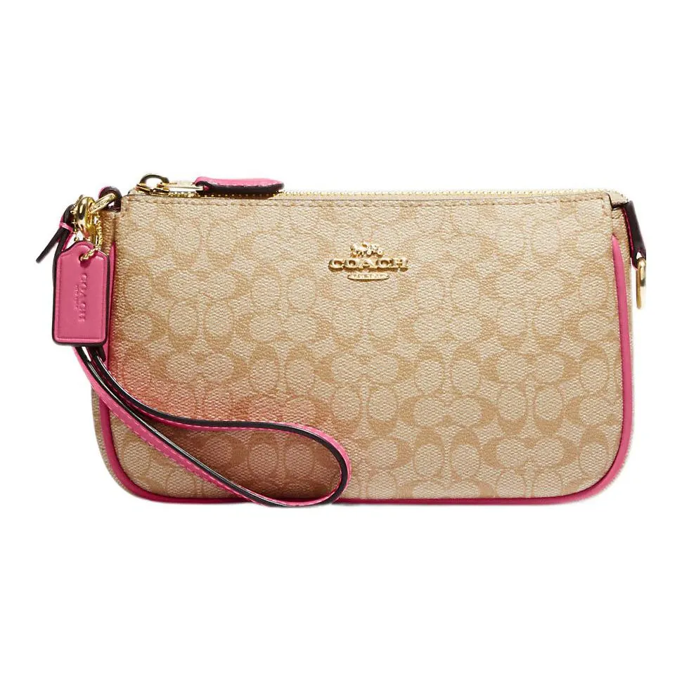 COACH Nolita Canvas Leather Small Handbag Clutch Small Women's Khaki Pink