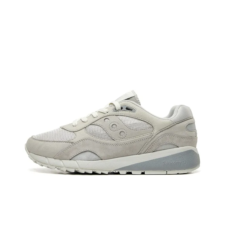 Saucony Shadow 6000 Anti Slip Wear Resistant Low Top Casual Running Shoes Unisex Light Gray