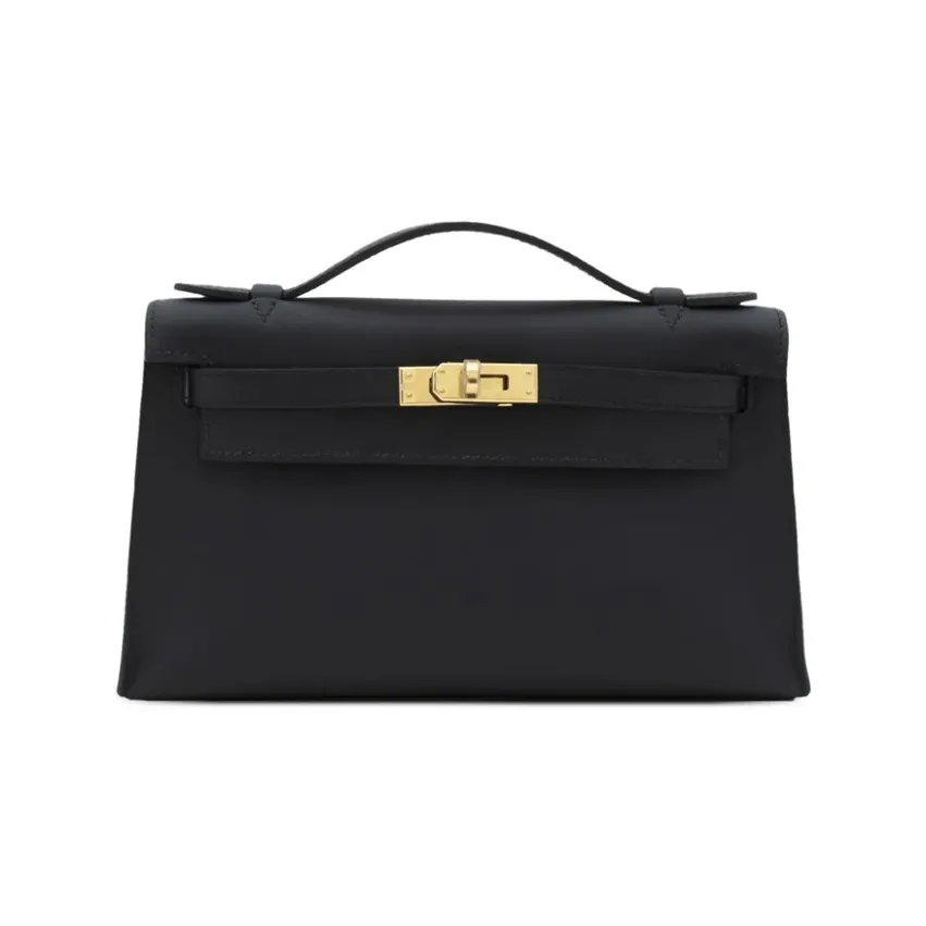 HERMES Mini Kelly Generation 1 Swift Leather Kelly Shoulder Bag Crossbody Bag Handbag Women's Noir Black