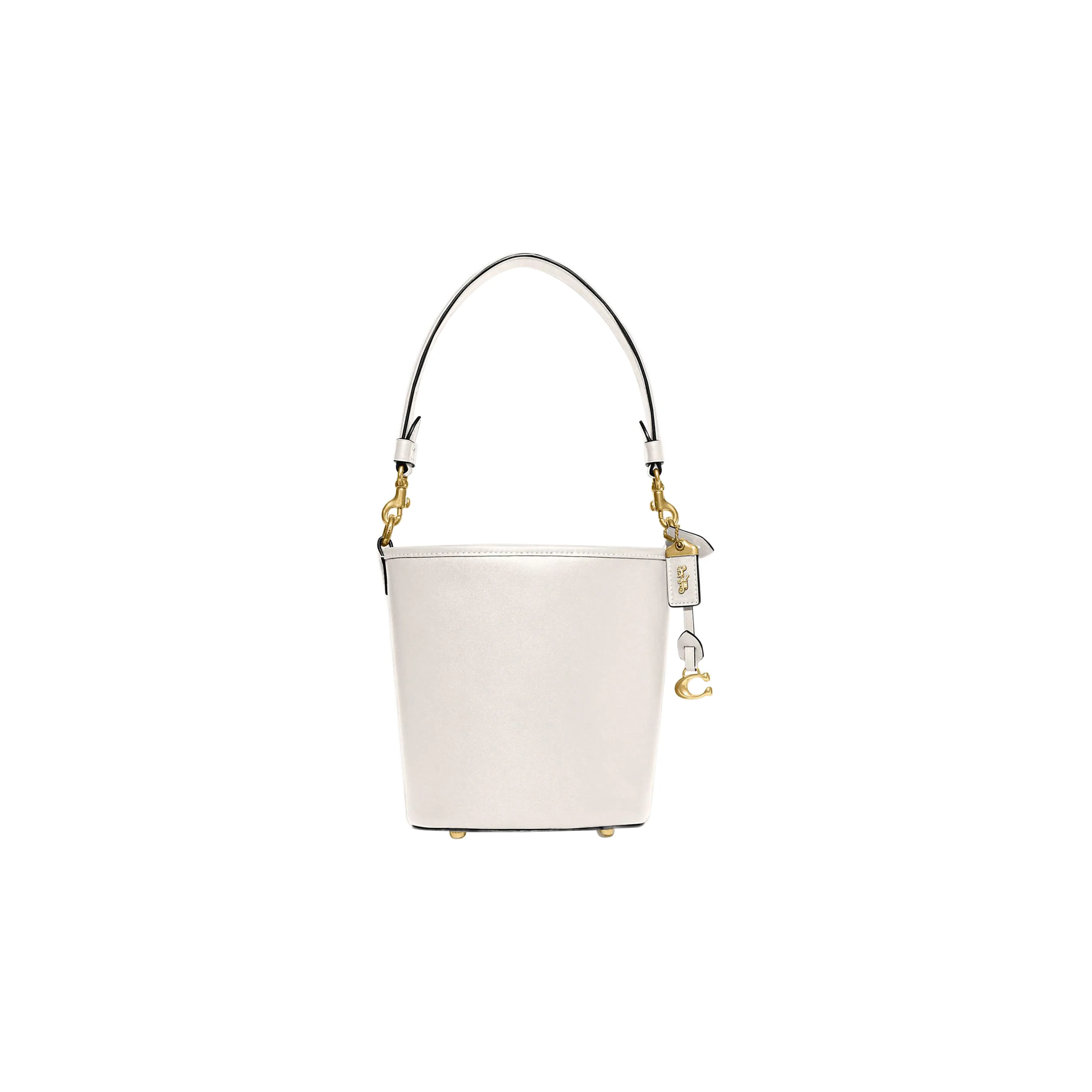 COACH Cow Leather Bucket Bag Handbag Shoulder Bag Crossbody Bag Mini Women's White