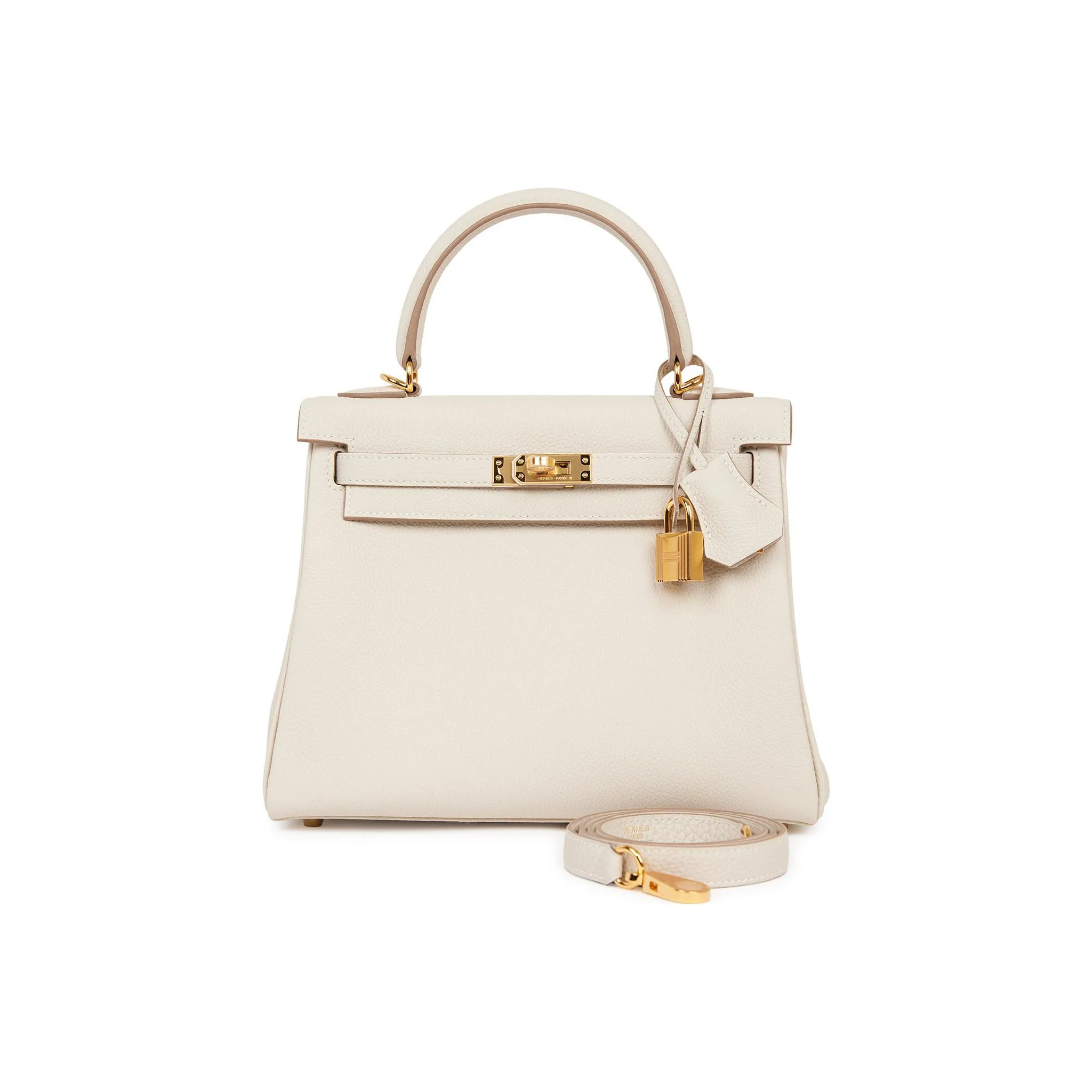 HERMES Kelly 25 Handbag 10 Craie Togo