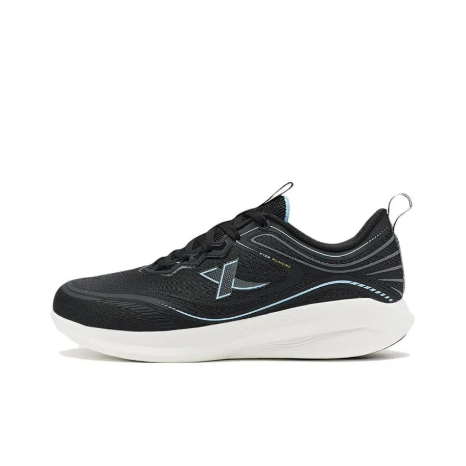XTEP Lighten 7.0 Shock Absorbers Slip Resistant, Abrasion Resistant, Breathable Low Top Running Shoes Men's Black