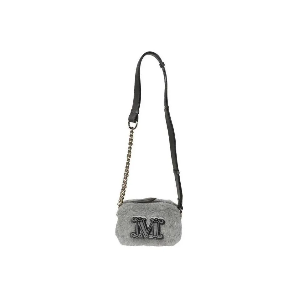 MaxMara Faux Fur Tote Bag Shopping Bag Crossbody Bag Shoulder Bag Women's Gray
