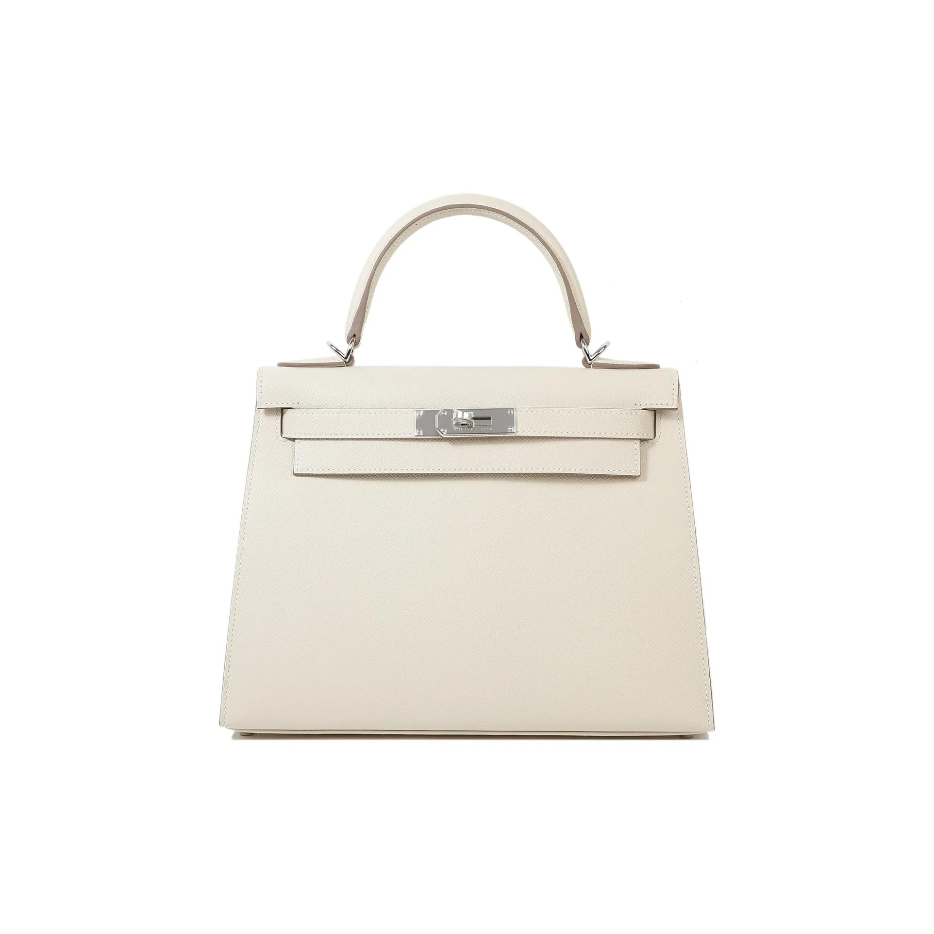 HERMES Kelly Epsom Leather Kelly Bag Handbag Regular Women
s 10 Craie Milkshake White