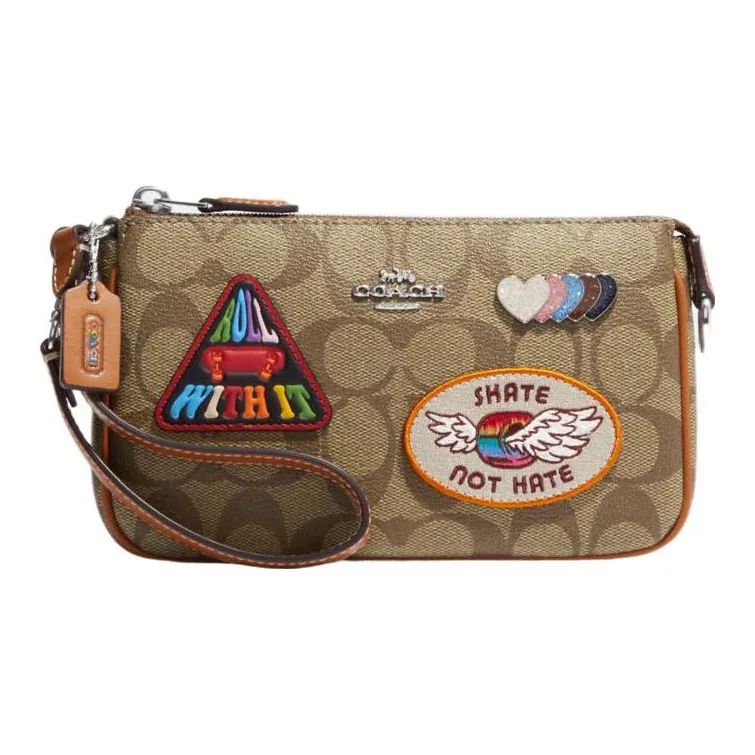 COACH Nolita Кожа Маленькая Сумка Плечевая Сумка Клатч Маленькая Женская Коричневая