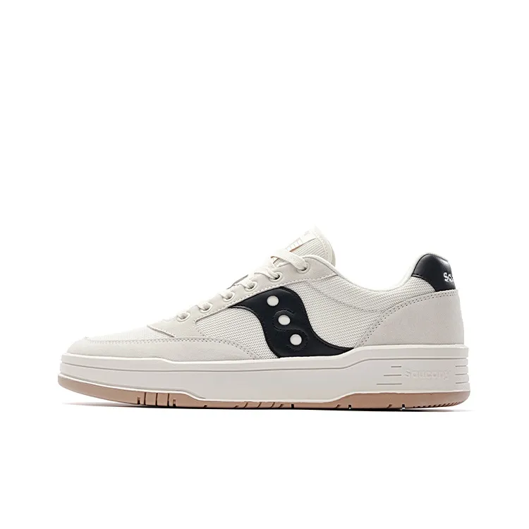 Saucony CROSS JZ Cushioned Slip Resistant Breathable Height Increasing Low Top Casual Shoes Unisex White Black
