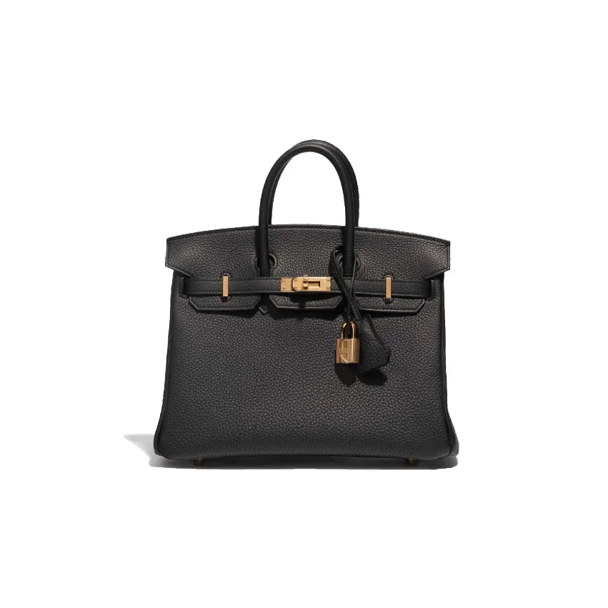 HERMES Birkin Togo Calfskin Birkin Bag Handbags 25 Women's Noir Black
