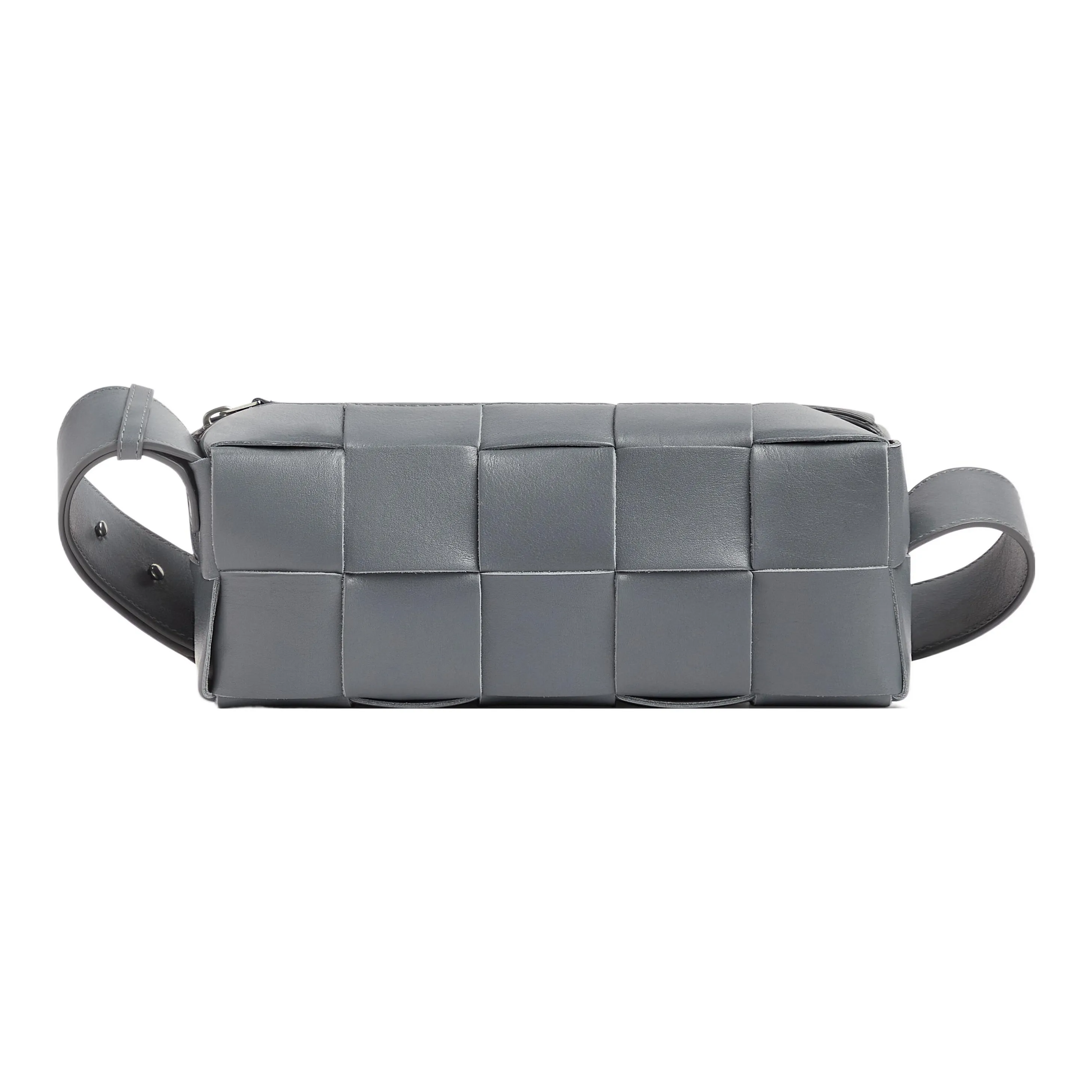 Bottega Veneta Brick Casstte Cow Leather Shoulder Bag, Crossbody Bag Trumpets Unisex Gray