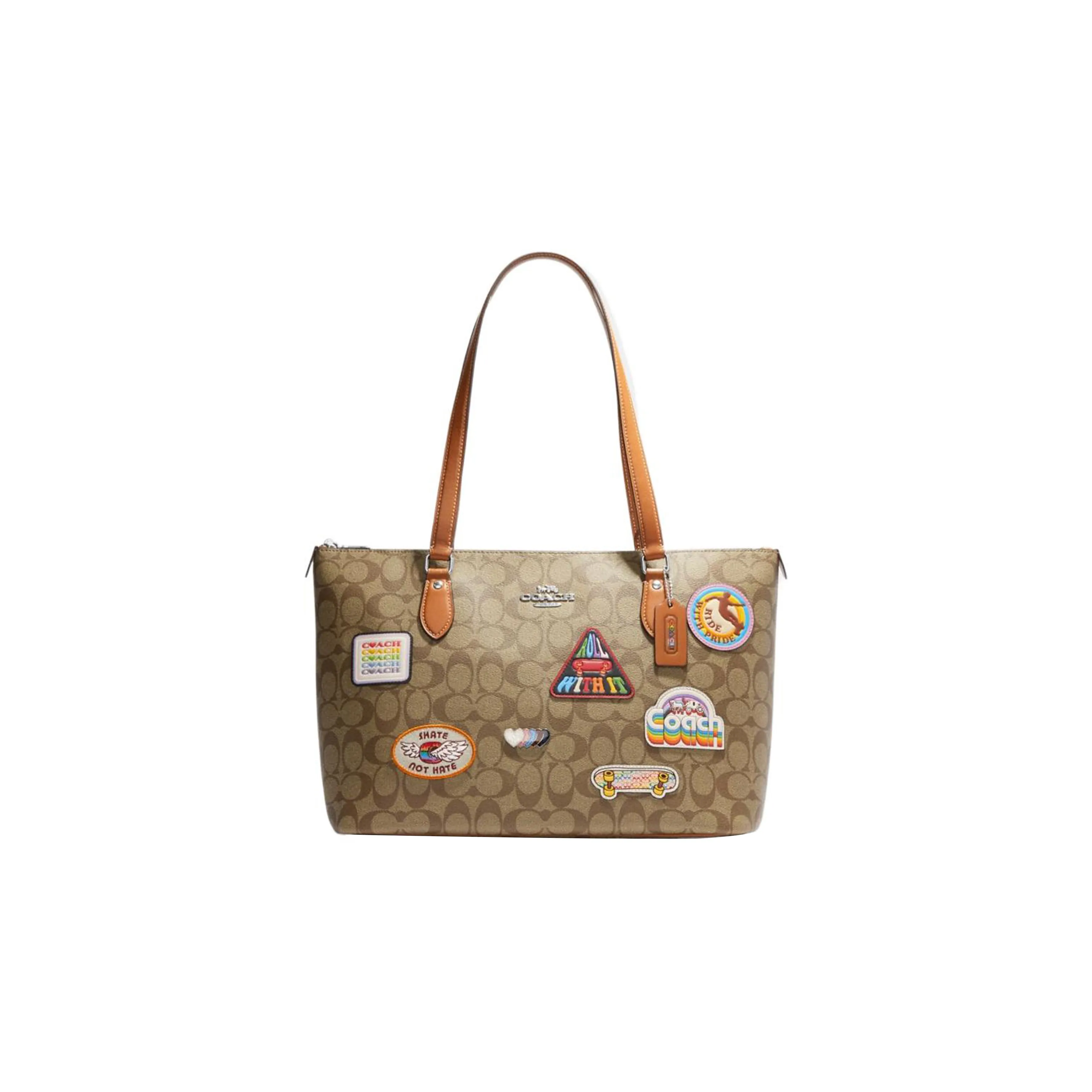 COACH Gallery Leather Tote Bag Shopping Bag Handbag Shoulder Bags Women's Brown