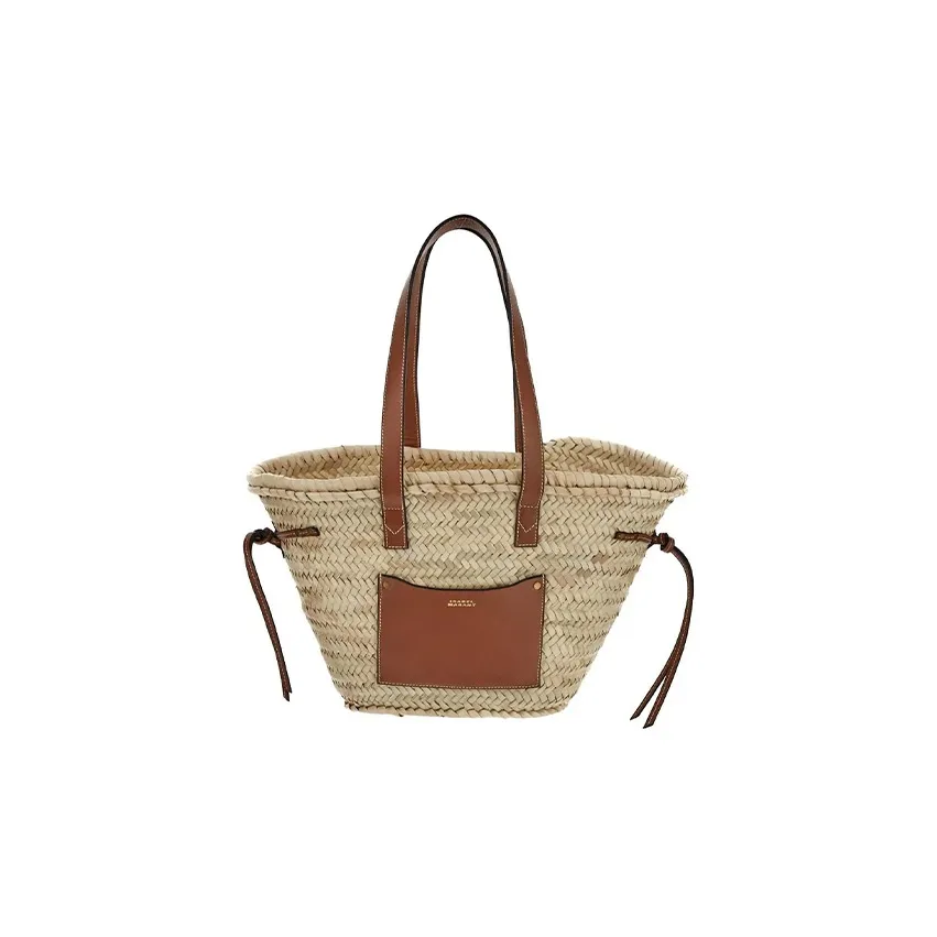ISABEL MARANT Straw One Shoulder Handbag Medium Size Women's Beige/Brown