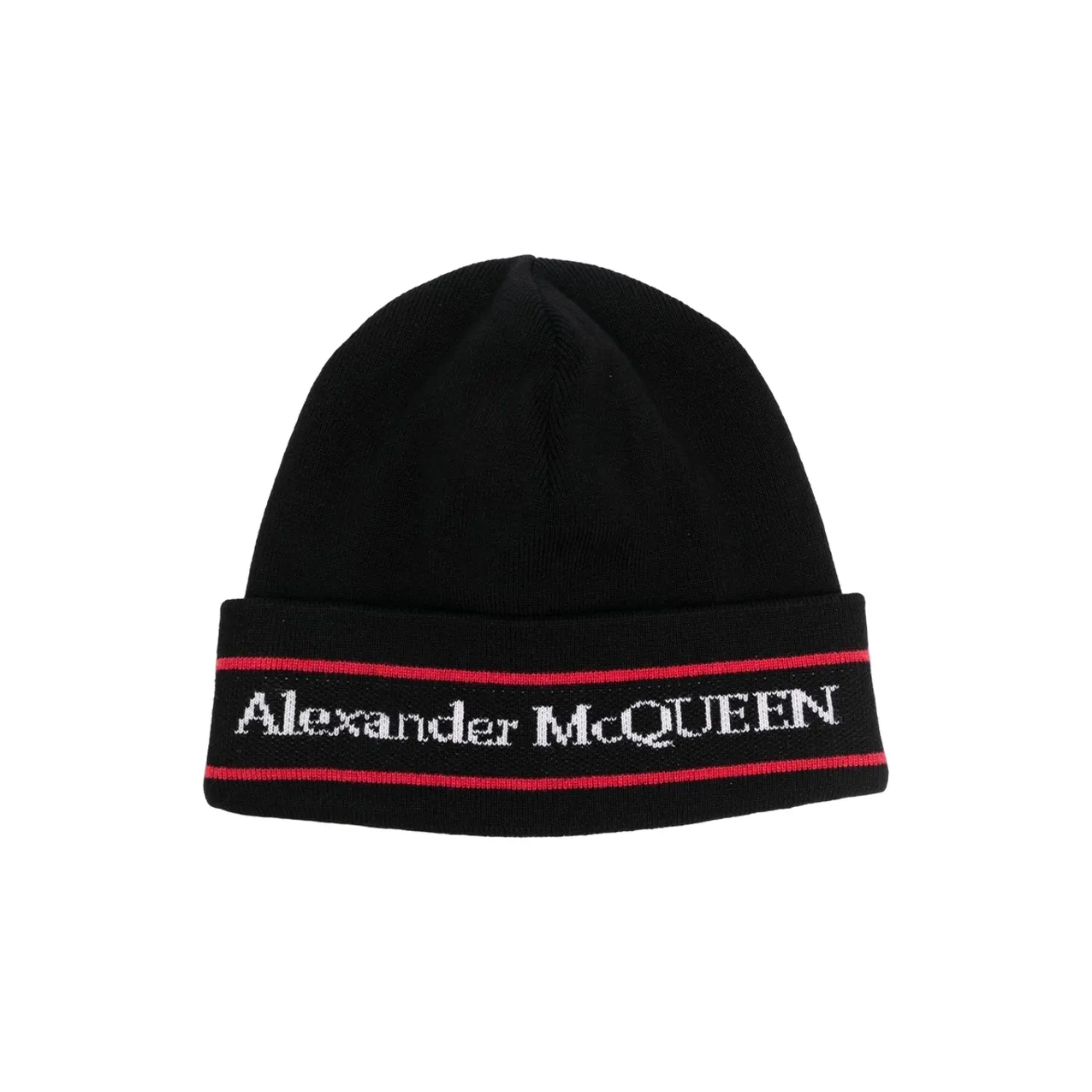 Alexander McQueen Logo Intarsia Turn-Up Brim Beanie