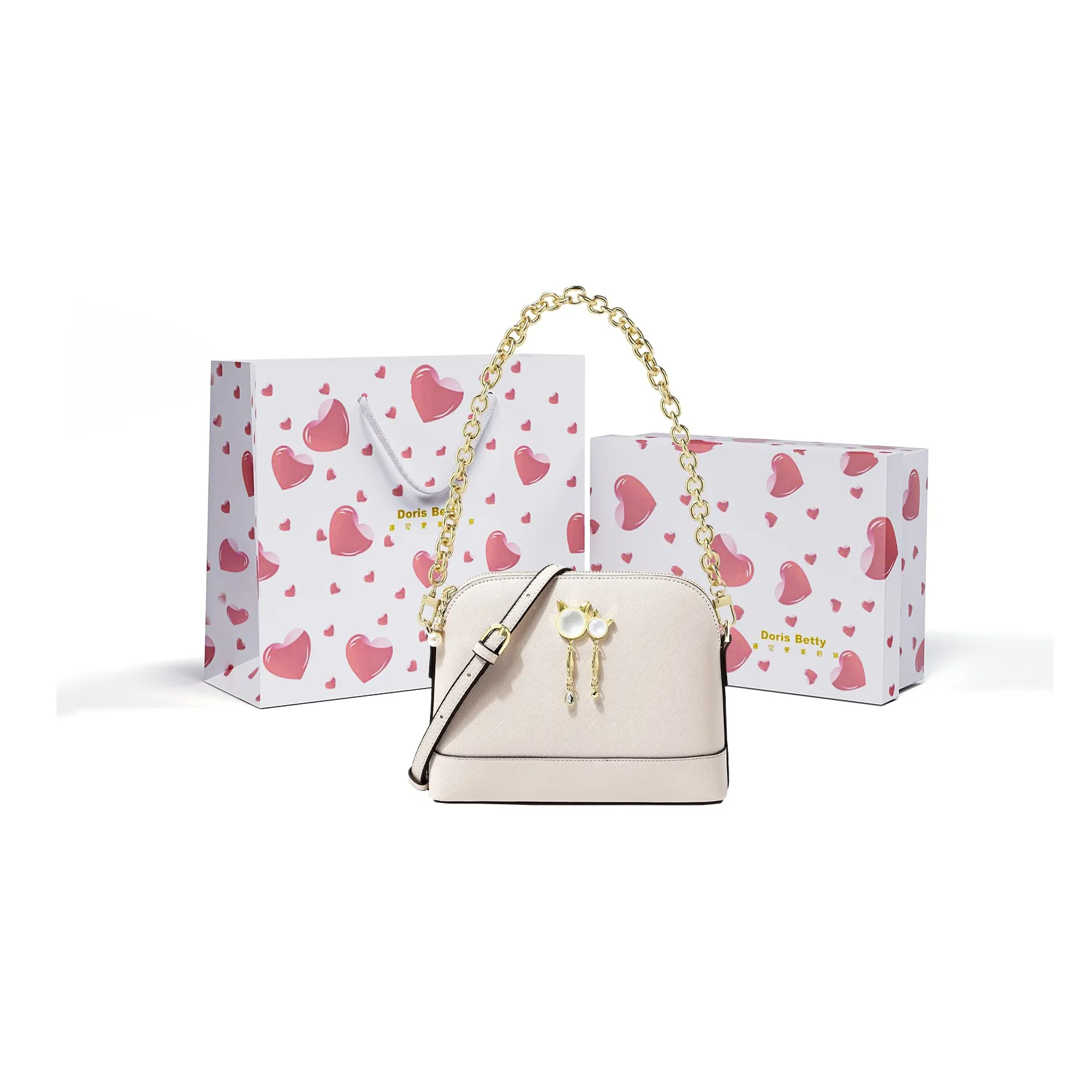 DORIS BETTY PU Handbag, Shoulder Bag, Crossbody Bag Trumpets Women's Ecru