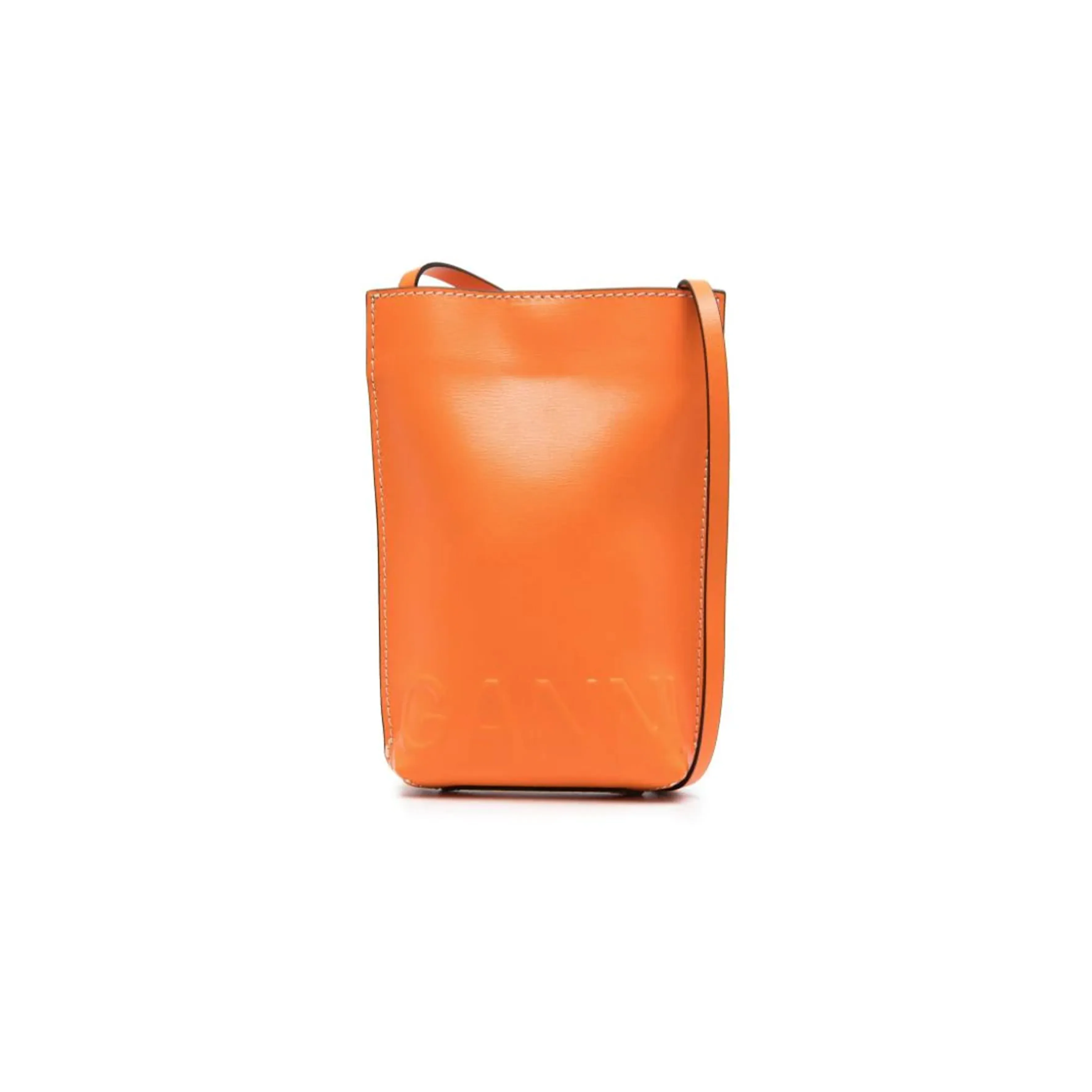 GANNI Polyurethane Handbag Shoulder Bag Crossbody Bag Small Size Women's Orange