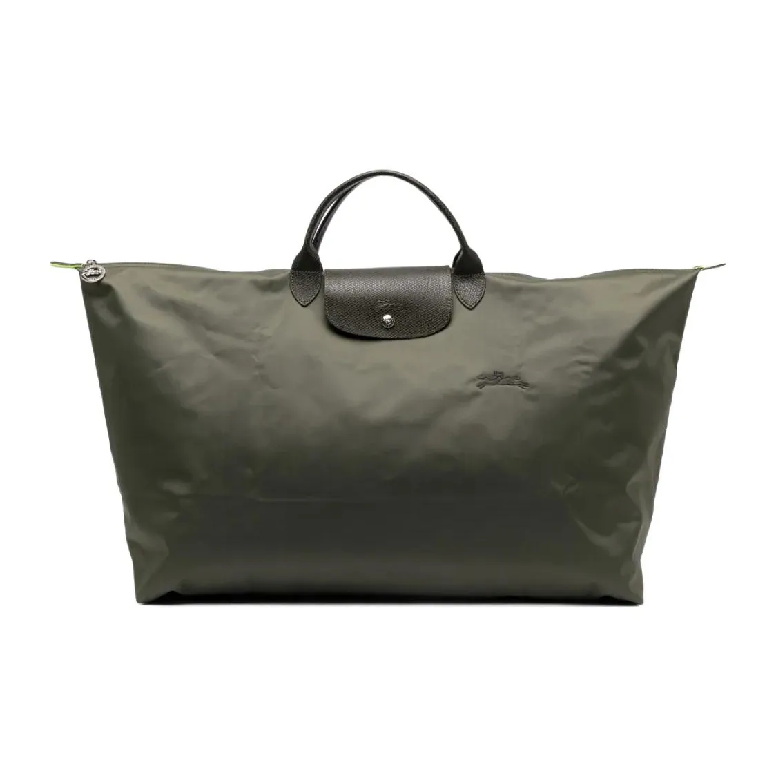 LONGCHAMP Le Pliage Green Cow Leather Travel Bag Men's Green