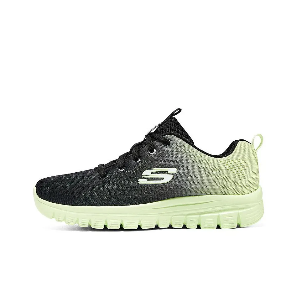 Skechers Graceful Sugar Cushioning Wear Resistant Low Top Casual Shoes Women's Black Green