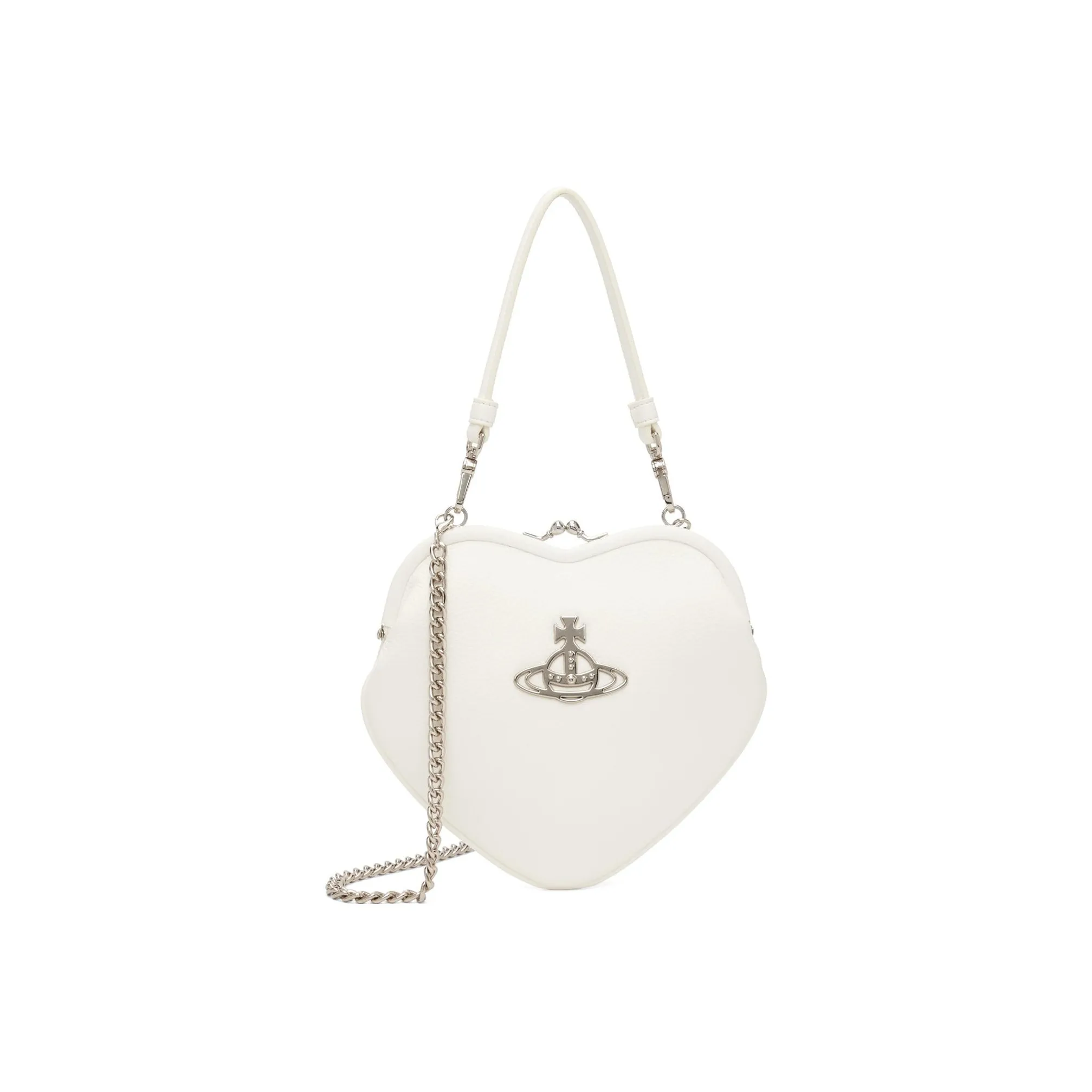 Vivienne Westwood Cow Leather Shoulder Bag, Crossbody Bag, Handbag Regular Women's White