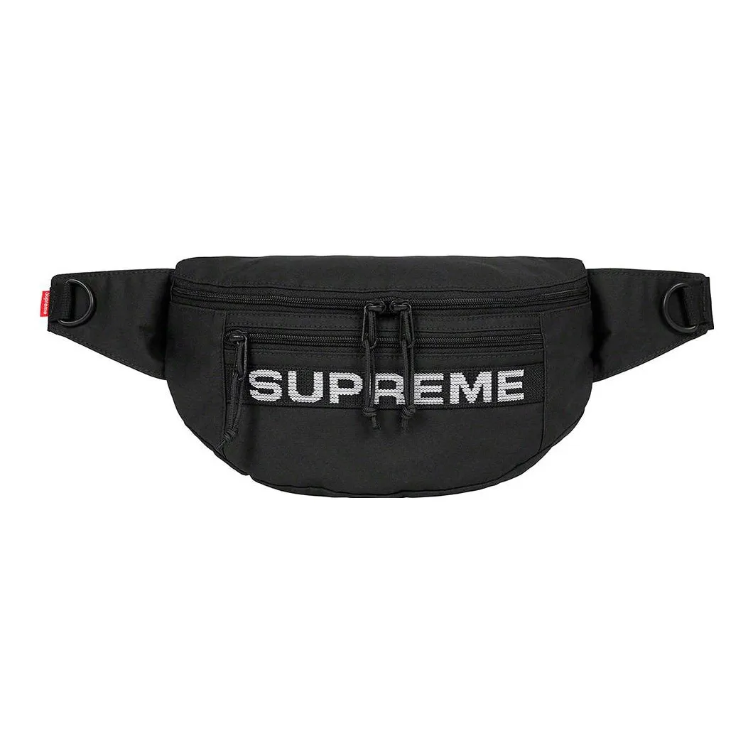 Supreme Nylon With Cotton Shoulder Bag, Crossbody Bag, Fanny Pack Regular Unisex Black