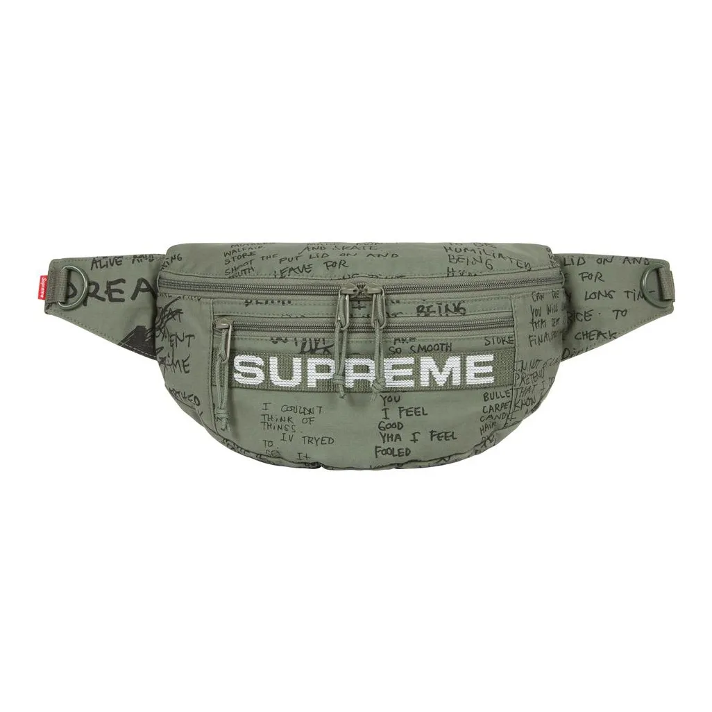 Supreme Хлопок с Нейлоном Сумка через плечо Бананка Стандартная Унисекс Зеленая