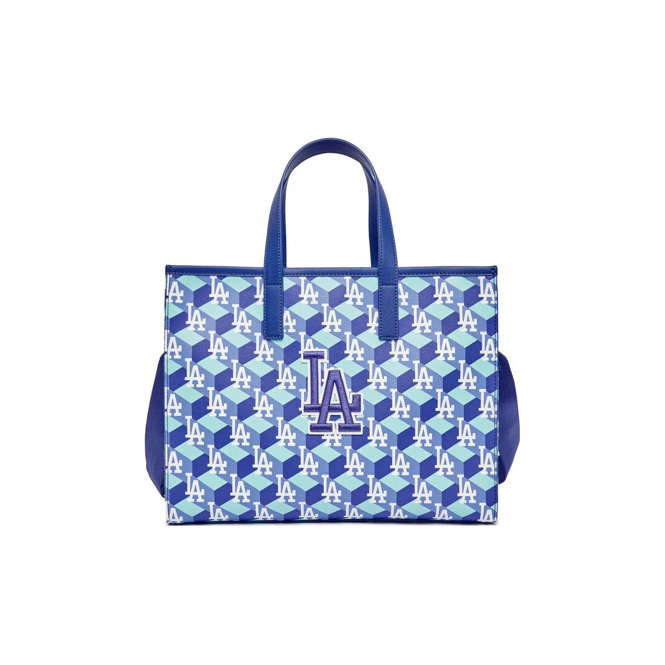 MLB Синтетическая кожа Тоут Сумка Сумка для покупок Сумка среднего размера Женская Синяя