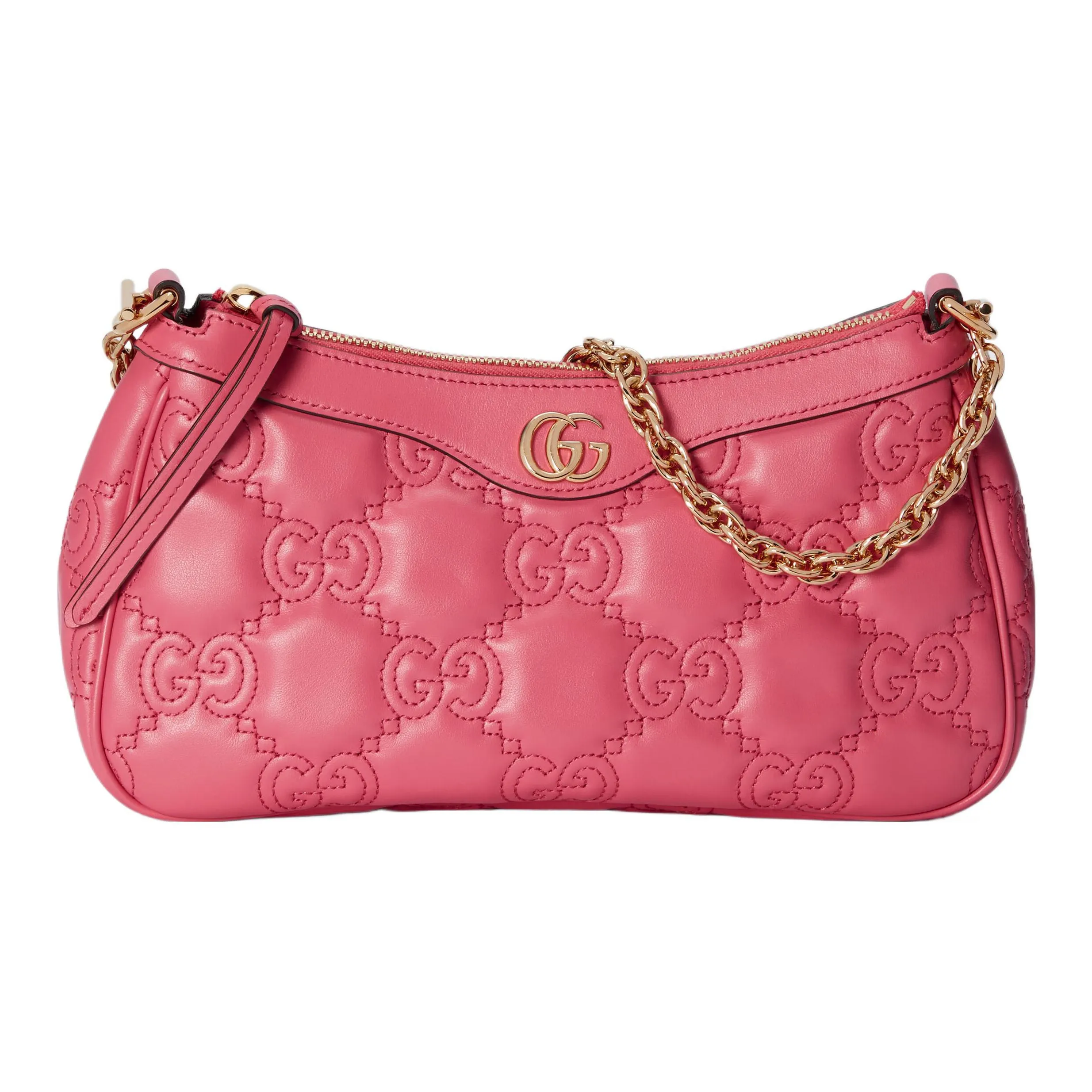 GUCCI GG Matelassé Leather Pochette, Shoulder Bag Shoulder Bag, Handbag Women's Pink