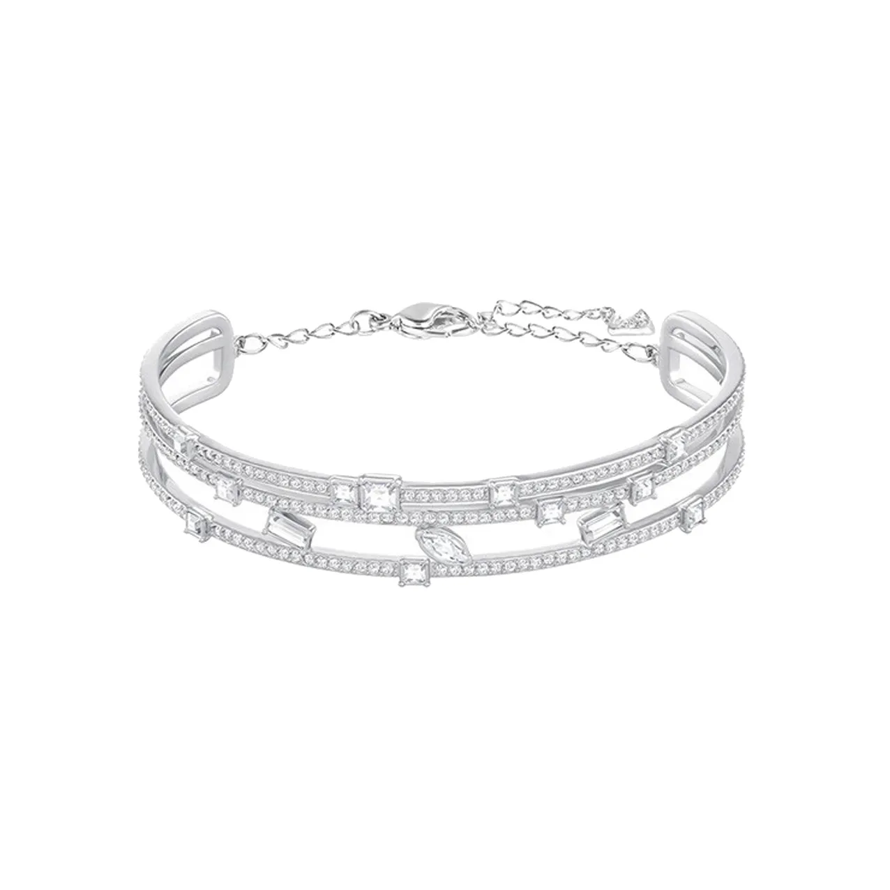 Swarovski Faux Crystal Stone Bracelets Women's Silver White