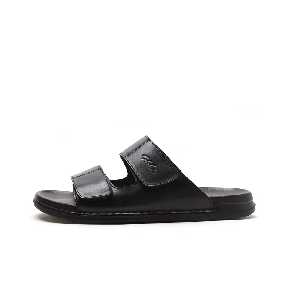 Satchi Rubber Sole Slip Resistant Slide Slippers Men's Black