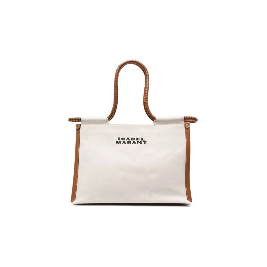 ISABEL MARANT Cotton With Calfskin Handbag, Shoulder Bag Women's Brown