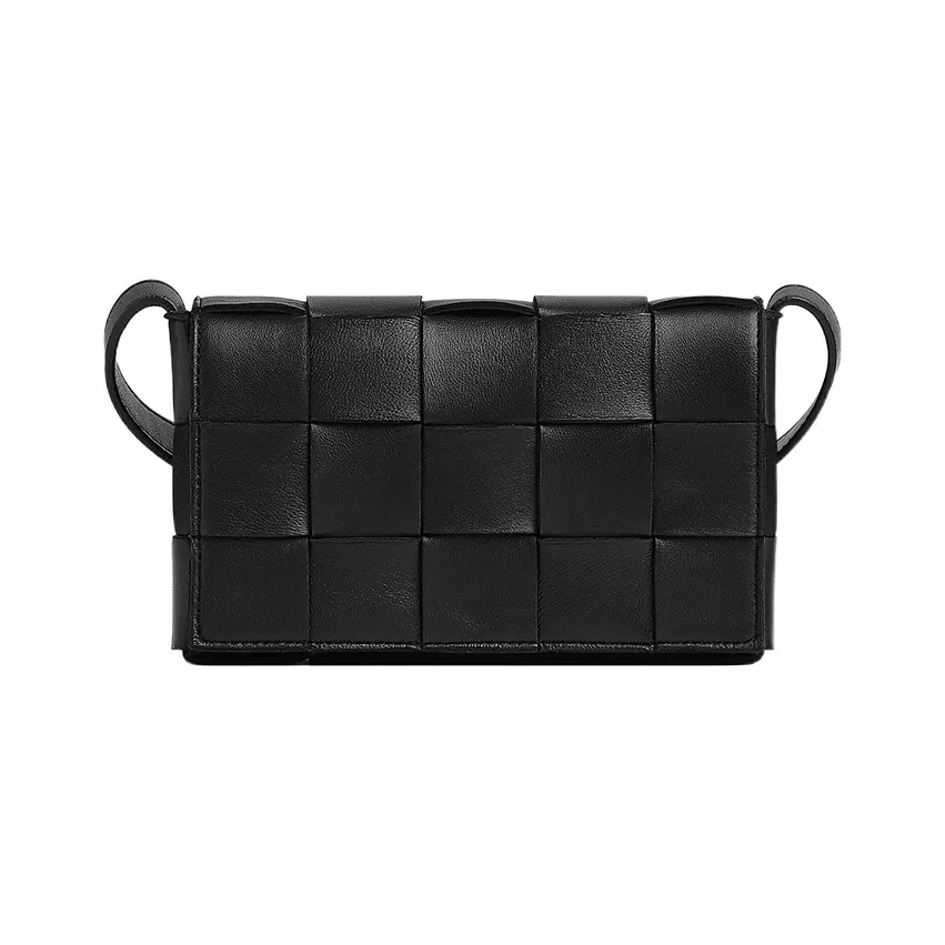 Bottega Veneta CASSETTE Lambskin Tofu Bag, Camera Bag, Shoulder Bag, Crossbody Bag Trumpets Women's Black