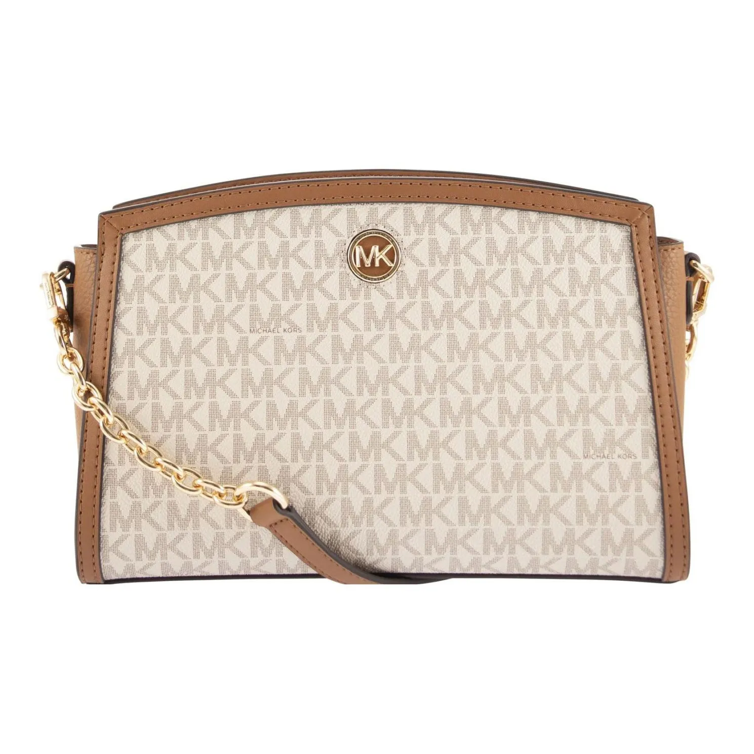 MICHAEL KORS Chantal PVC Polyurethane With Polyester Crossbody Bag, Glass Bag Women's Vanilla