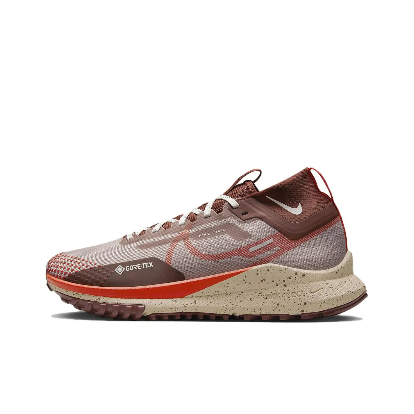 Nike React Pegasus Trail 4 Gore Tex Diffused Taupe Dark Pony Sail Picante Red Women's