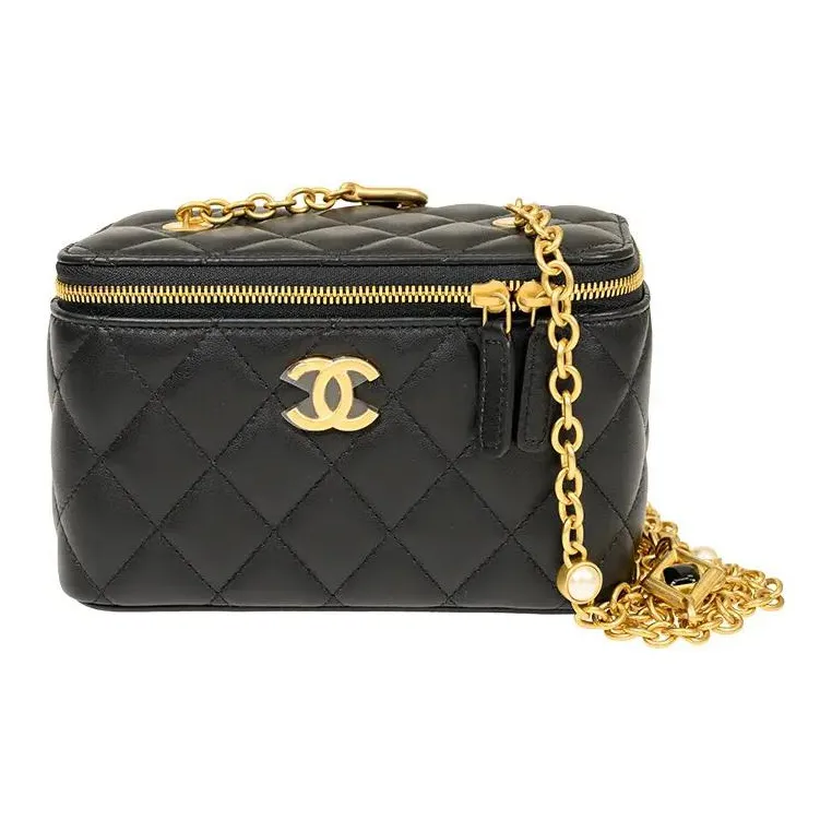 CHANEL Sheepskin Box Bag, Shoulder Bag, Crossbody Bag Women's Black