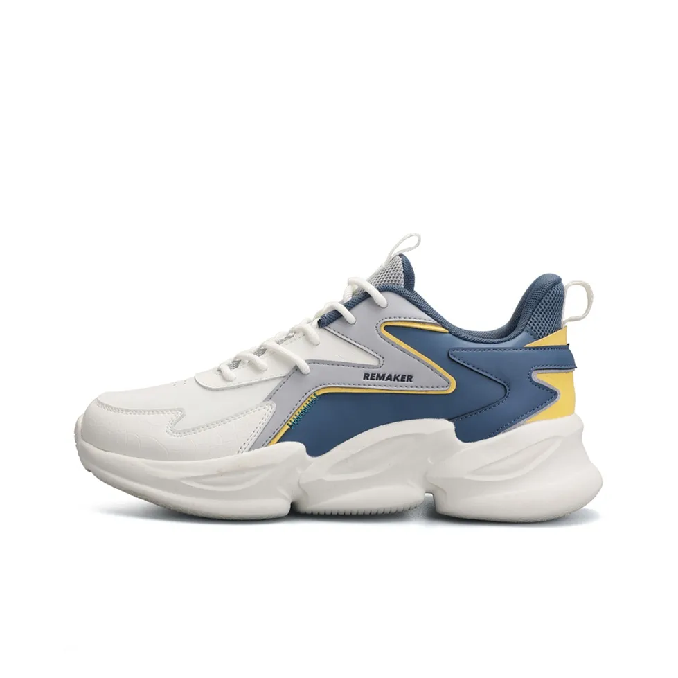 QIAODAN Waterproof And Breathable Lightweight Low Top Casual Running Shoes Men's White Blue