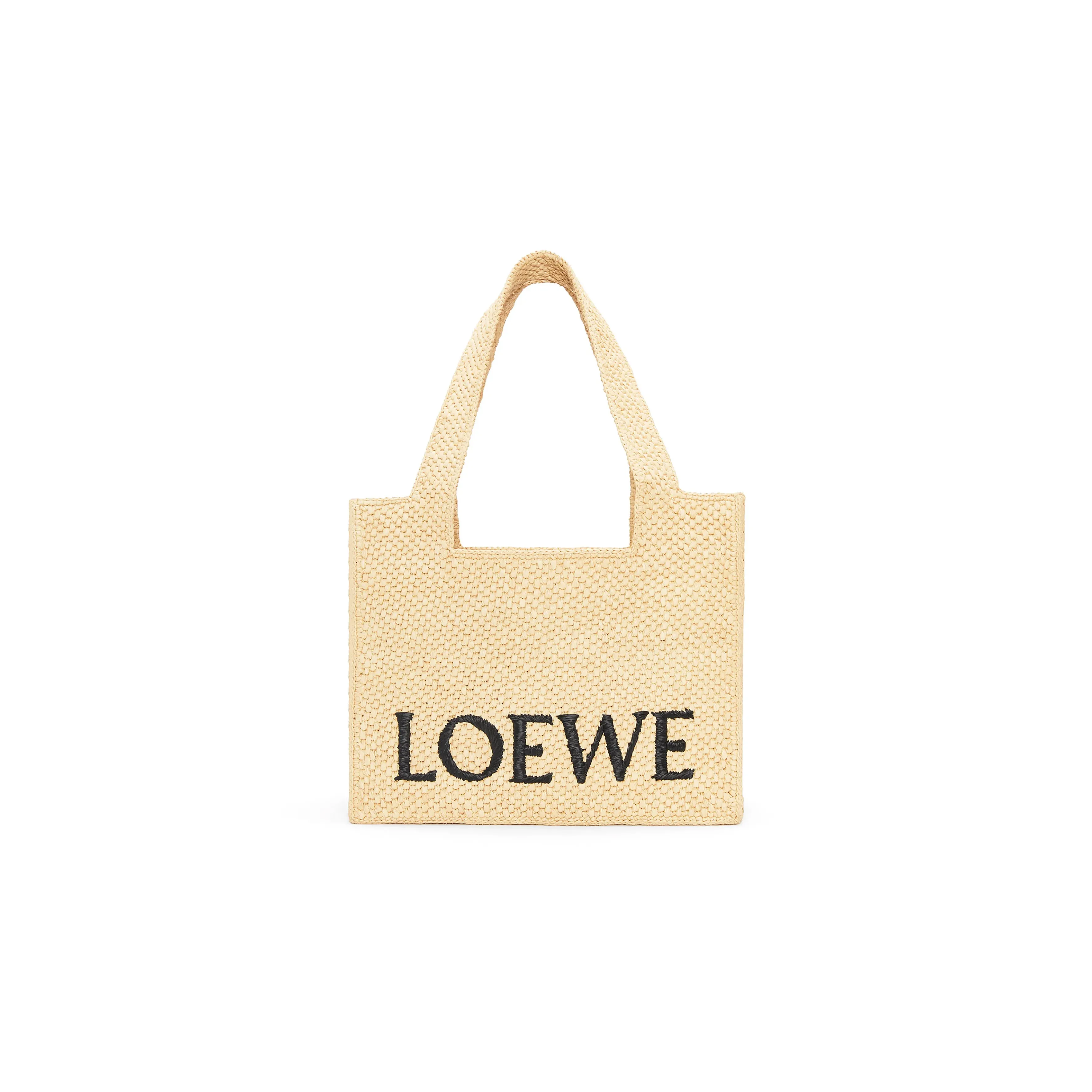 LOEWE Medium Font Tote In Raffia Natural