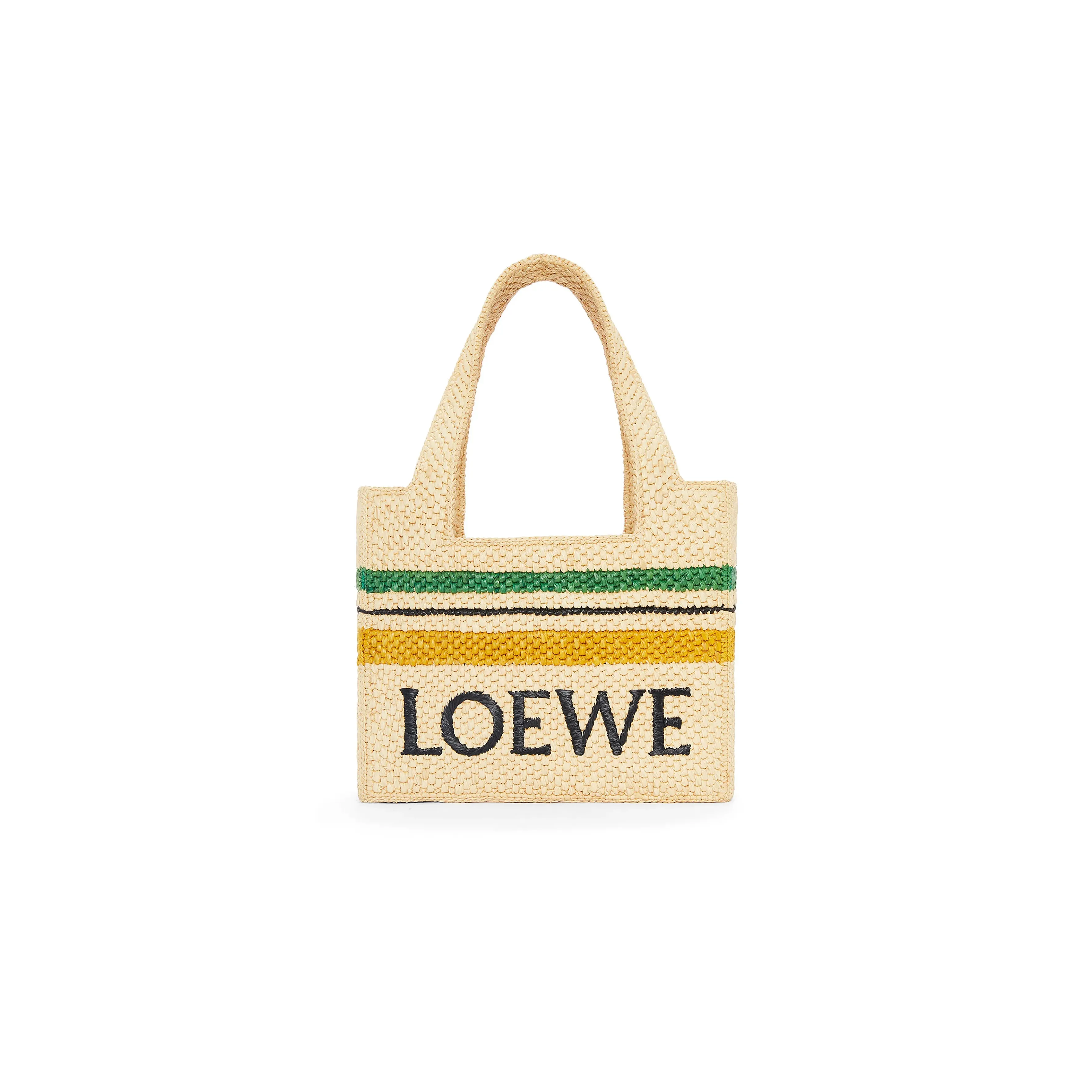 LOEWE Raffia Fiber Tote Bag Shopping Bag Handbag Medium Size Women's Natural