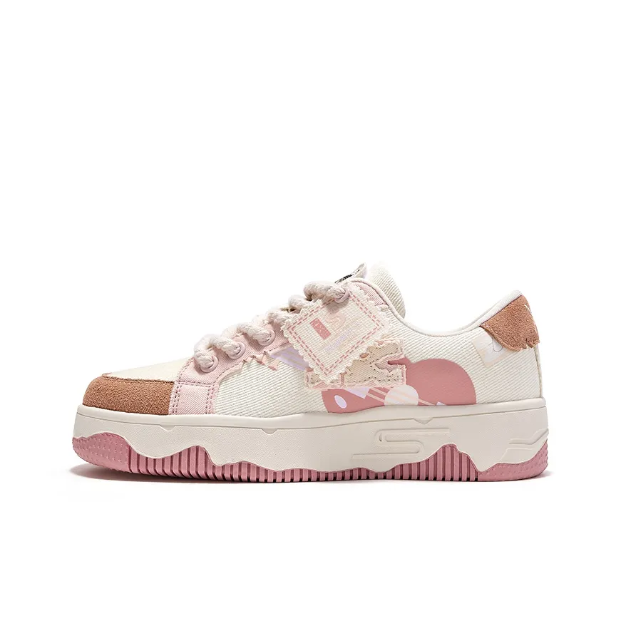 Xihu Music Festival x Feiyue Low Top Skateboard Shoes Women's Beige Pink