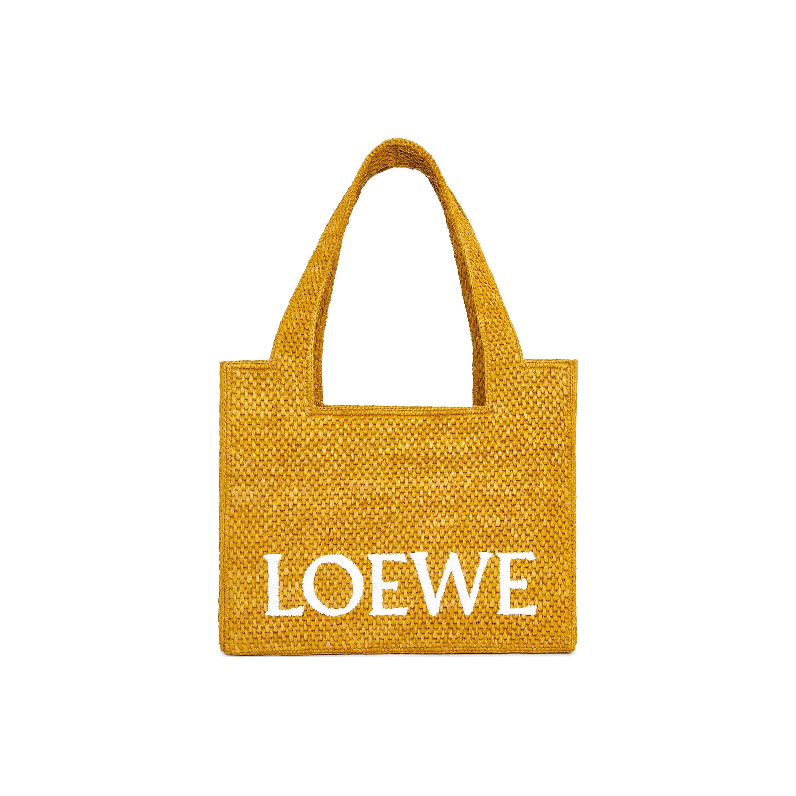 LOEWE Raffia Fiber Shoulder Bag, Crossbody Bag, Handbag Medium Size Women's Ochre