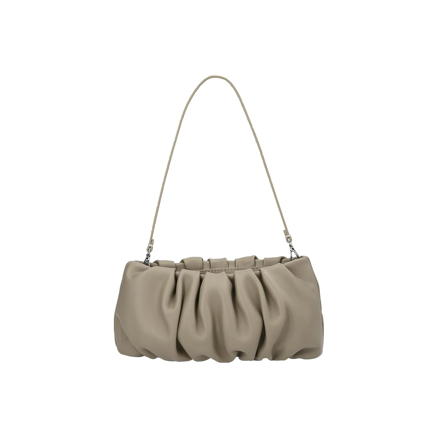 Staud Телячья кожа Сумка Сумка через плечо Женская Серого цвета