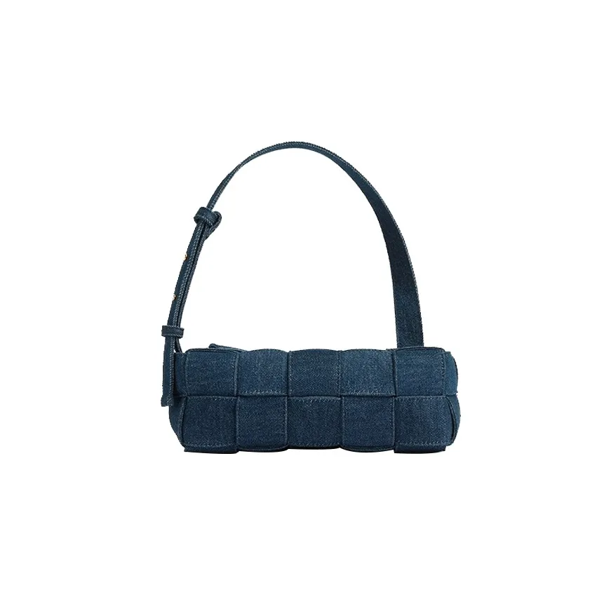 Bottega Veneta Brick Casstte Fabric Portable Crossbody Bag, Shoulder Bag Women's Denim Blue