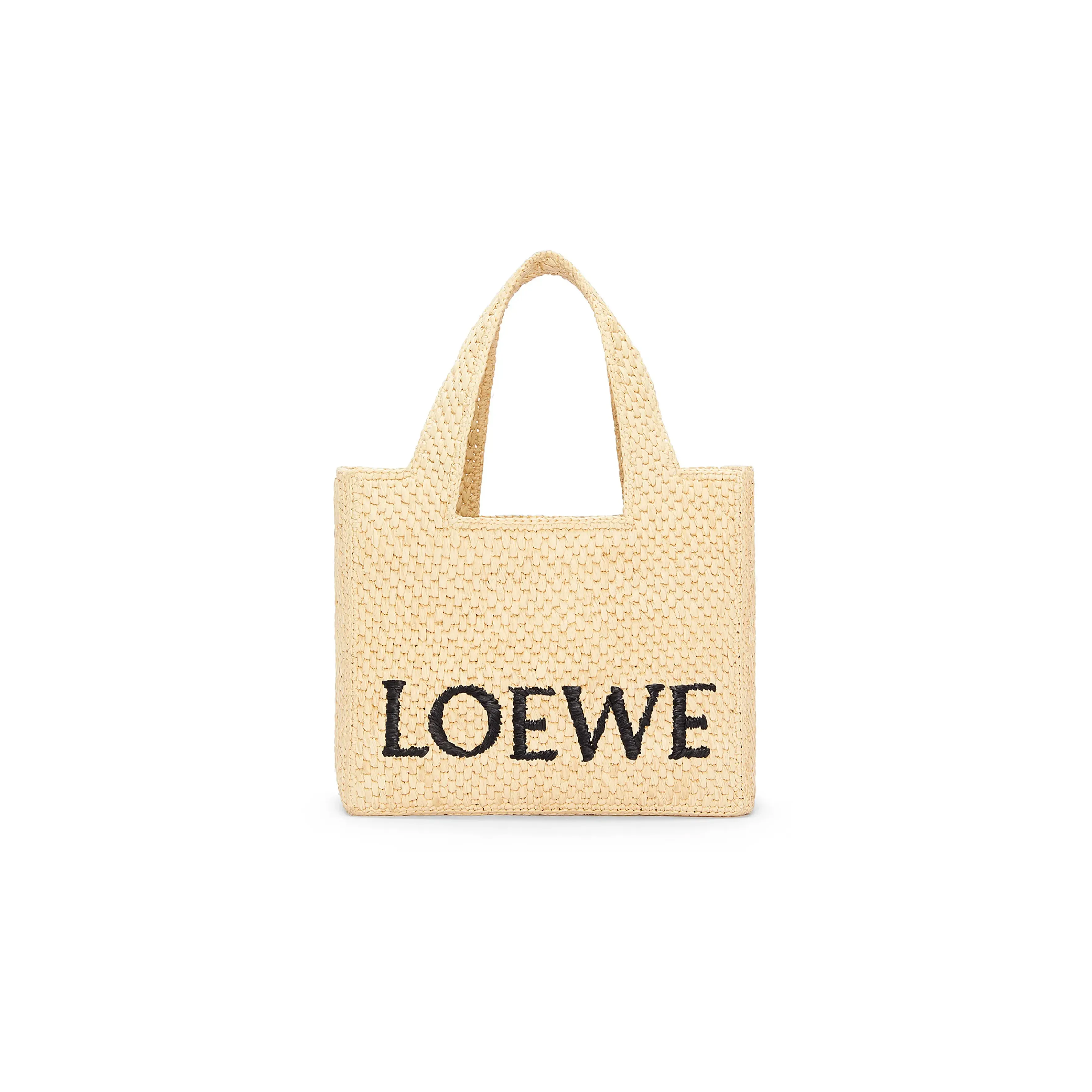 LOEWE Font Tote Raffia Fiber Handbag Trumpets Women's Natural