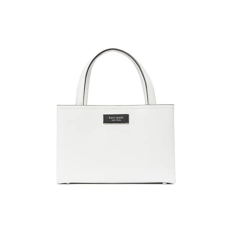 Kate Spade Sam Leather Tote Bag, Shopping Bag, Handbag Mini Women's White