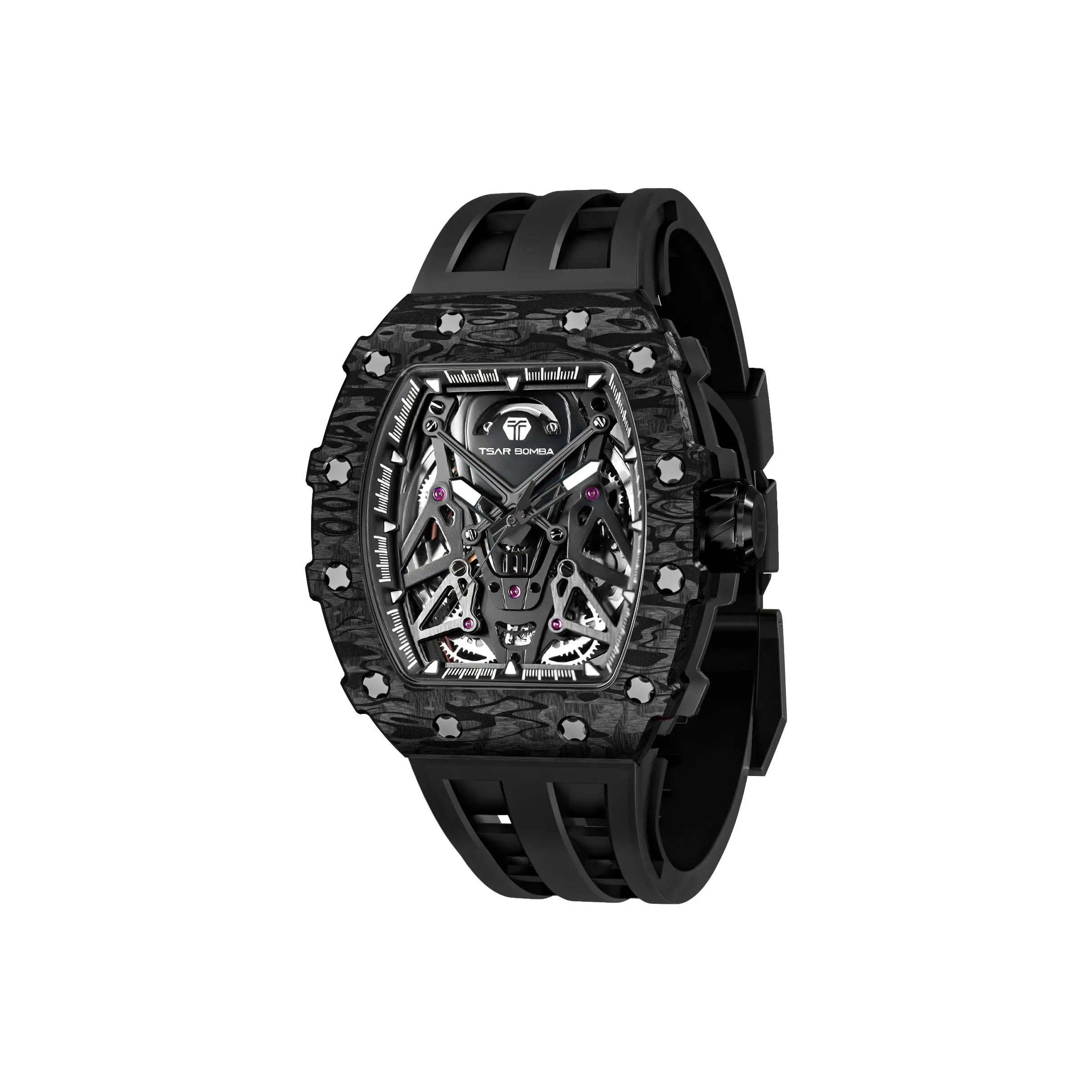 TSAR BOMBA Darth Vader Collection Automatic Mechanical Movement Watch Men's Watches Cut-Out Dial TB8207cf