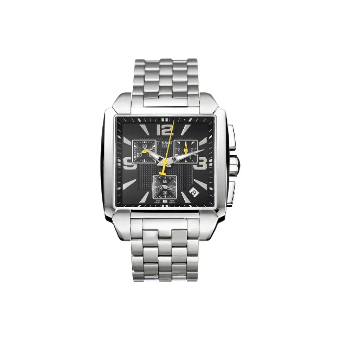 TISSOT Quartz Механизм Мужские часы Циферблат 39*11 мм Черный Нержавеющая сталь Корпус Нержавеющая сталь Ремешок