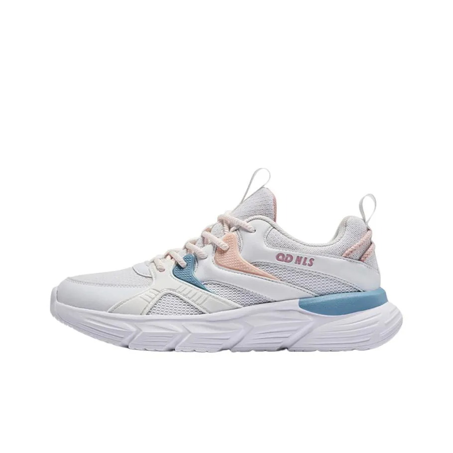 QIAODAN Anti Slip Wear Resistant Low Top Sports Casual Shoes Women's White Blue