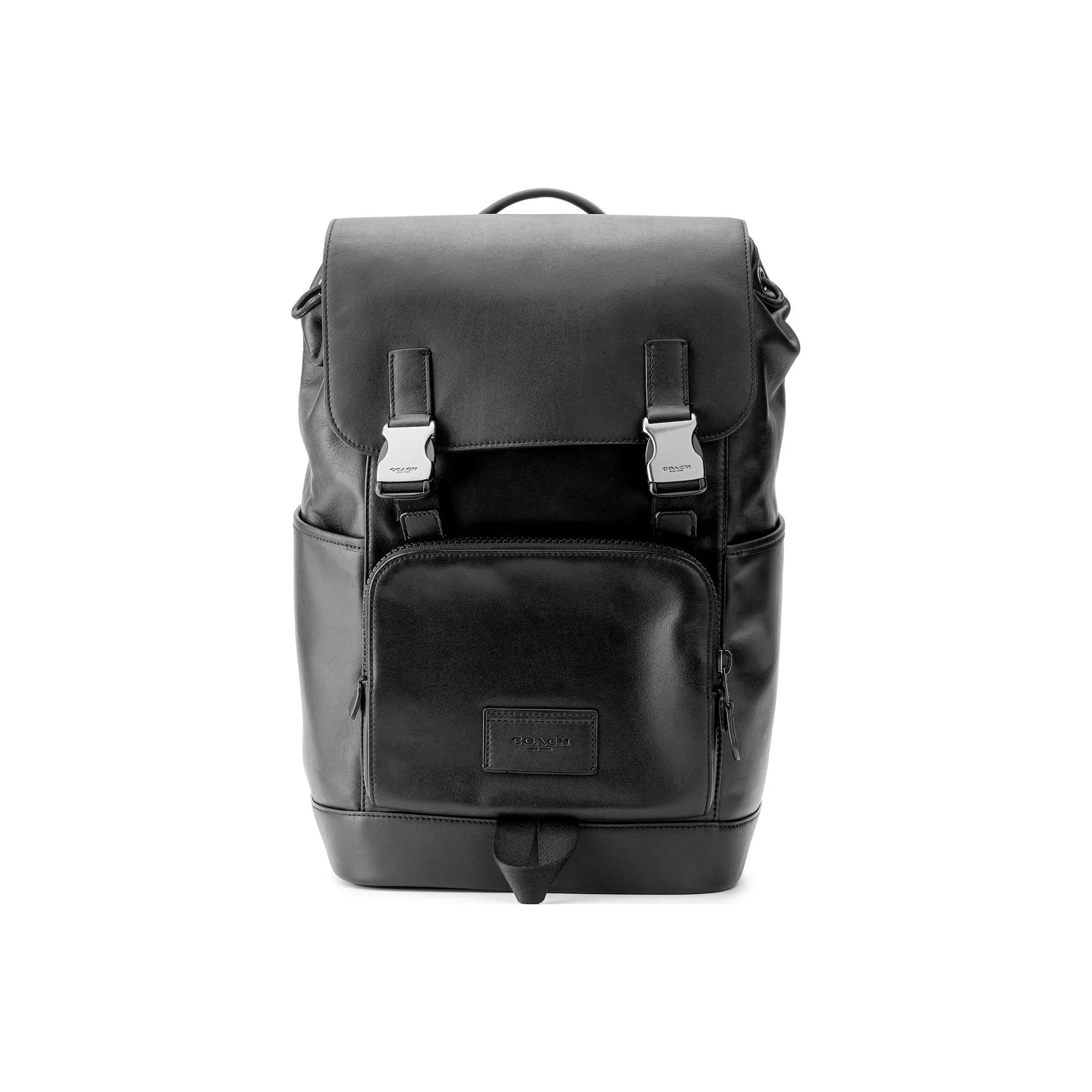 COACH Track Leather Backpack Tubas Men's Black