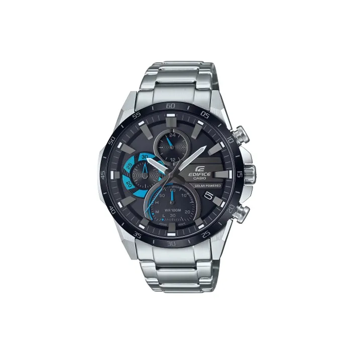 CASIO Солнечный Кварцевый Механизм Нержавеющая Сталь Ремешок Часы Мужские Черный Циферблат EQS 940DB 1BV