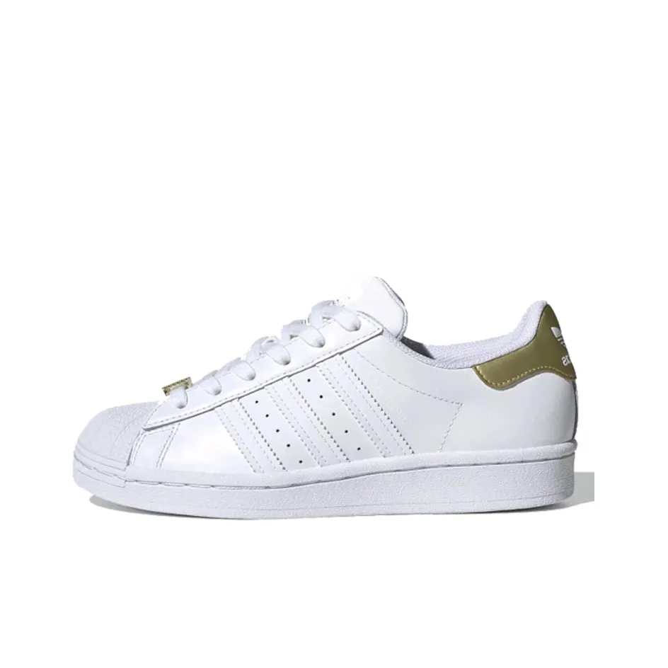 Adidas Originals Superstar Series J Low Top Kids' Skateboarding Shoes Golden Tail Teenagers